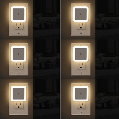 Night Light, Night Lights Plug into Wall 6-Pack, Plug in Night Light, Dusk to Dawn Nightlight Led Night Lights for Bedroom, Bathroom, Hallway Warm White Home Lighting